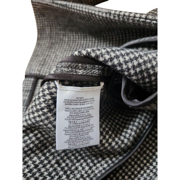 BCBGMAXAZRIA Preppy Plaid Mid Length Coat Womens Small Valentina Old Money Black - Picture 10 of 11